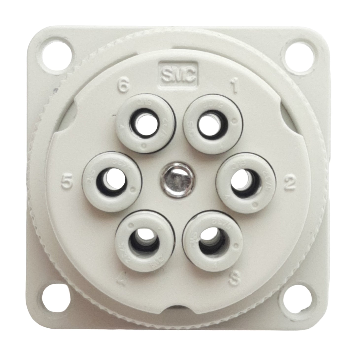 Used SMC DMK6-04 Pneumatic Multi-Connector Fitting, Six ø4mm One-Touch Ports, 1MPa