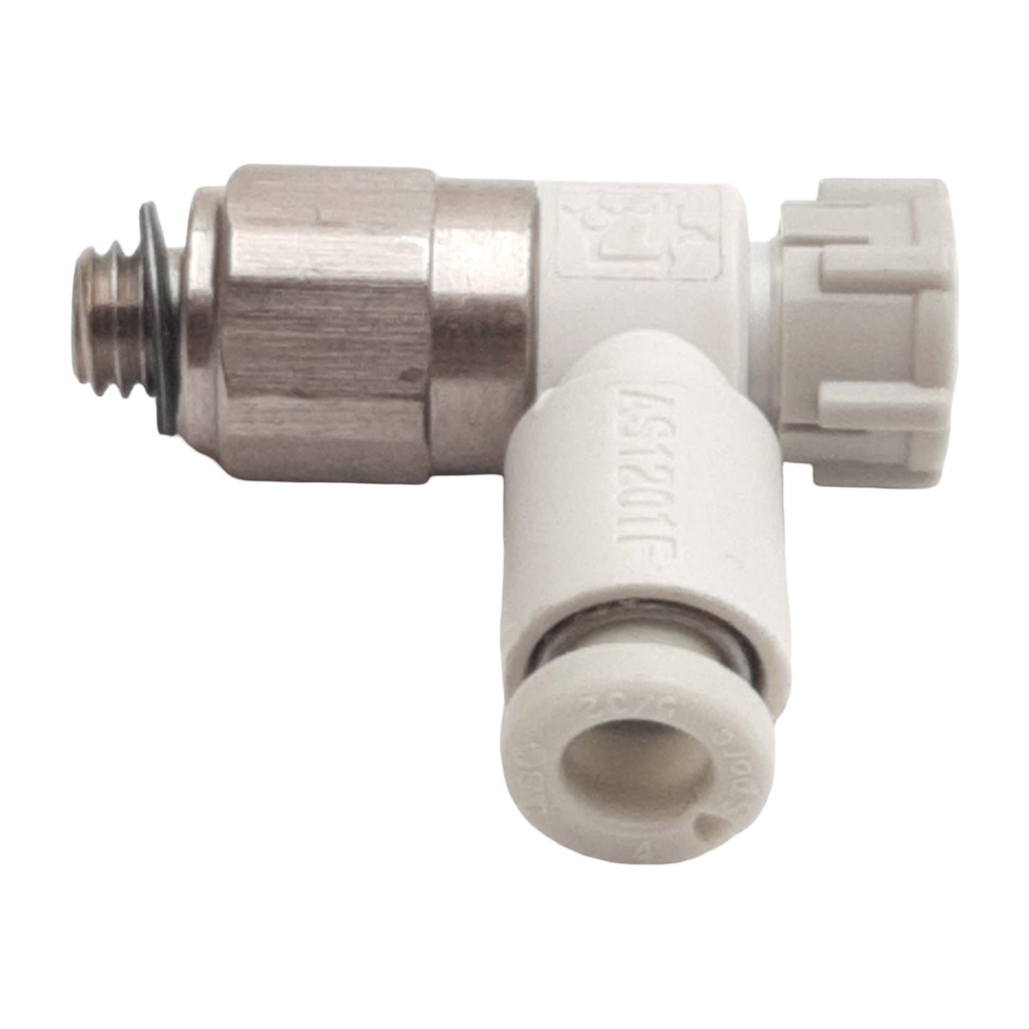 Used Lot of 2 SMC AS1201FG-M5-04A Pneumatic Elbow Fitting, ø4mm Tube, M5 Male, 1MPa