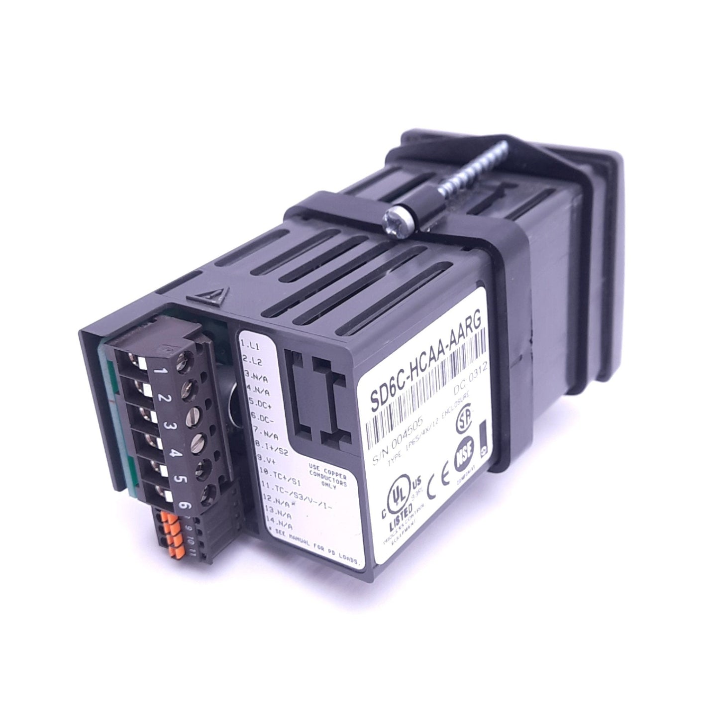 Used Watlow SD6C-HCAA-AARG Temperature Controller, 3-Out, 100-240VAC, 1/16 DIN Panel