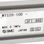 Used SMC MTS20-100 Precision Cylinder 100mm Stroke, 20mm Bore, M5 Ports, 0.7MPa Max