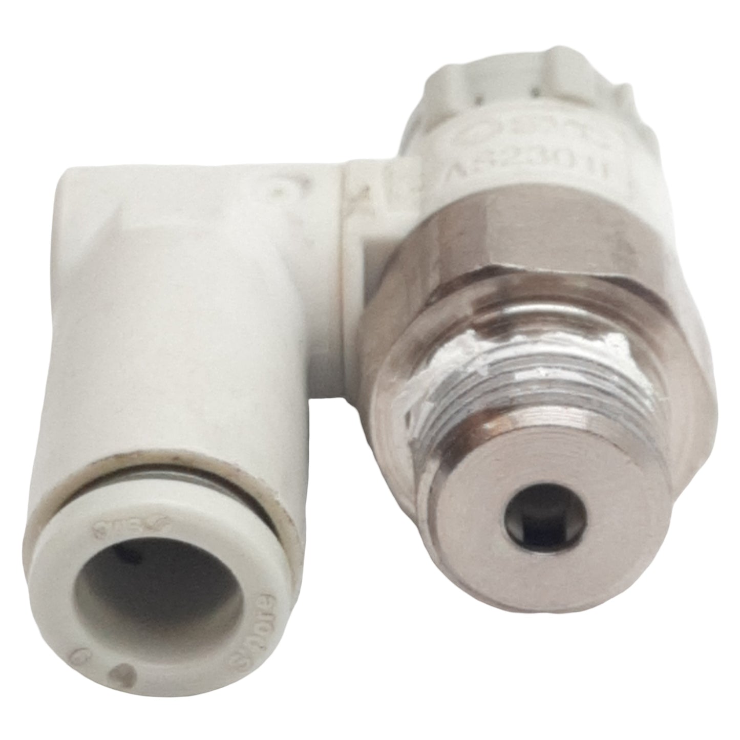 Used Lot of 4 SMC AS2301F-01-06SA Pneumatic Elbow Fitting, ø6mm Tube, 1/8in NPT, 1MPa