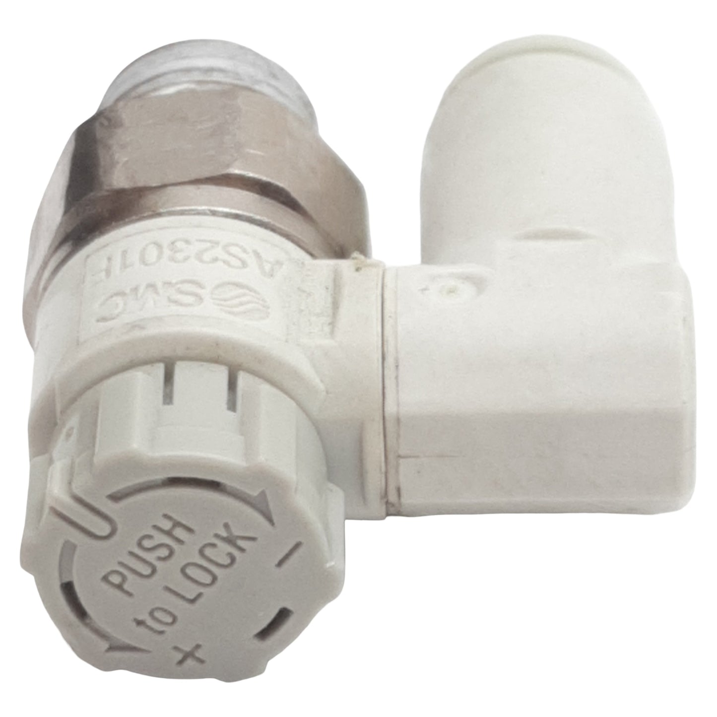 Used Lot of 4 SMC AS2301F-01-06SA Pneumatic Elbow Fitting, ø6mm Tube, 1/8in NPT, 1MPa