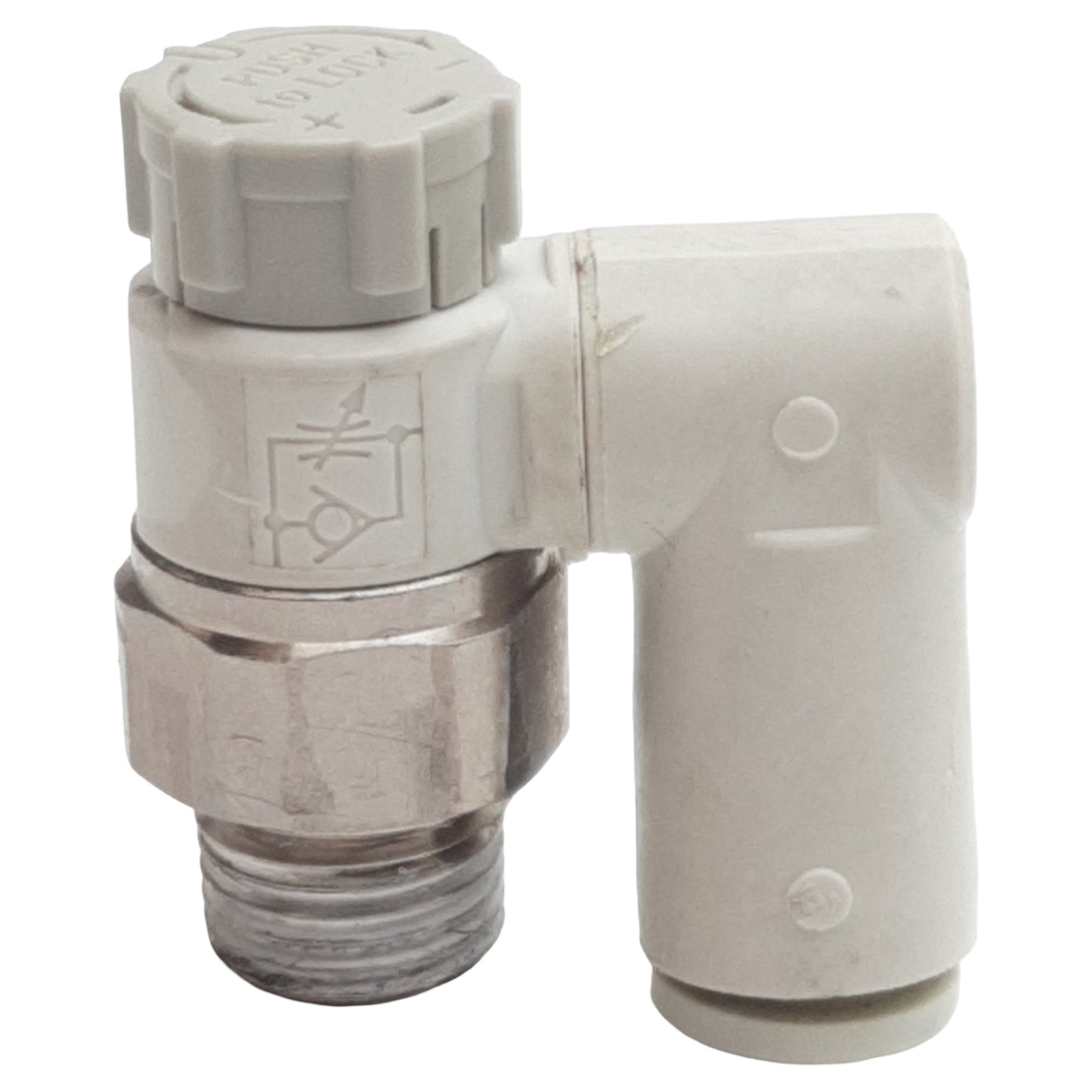 Used Lot of 4 SMC AS2301F-01-06SA Pneumatic Elbow Fitting, ø6mm Tube, 1/8in NPT, 1MPa