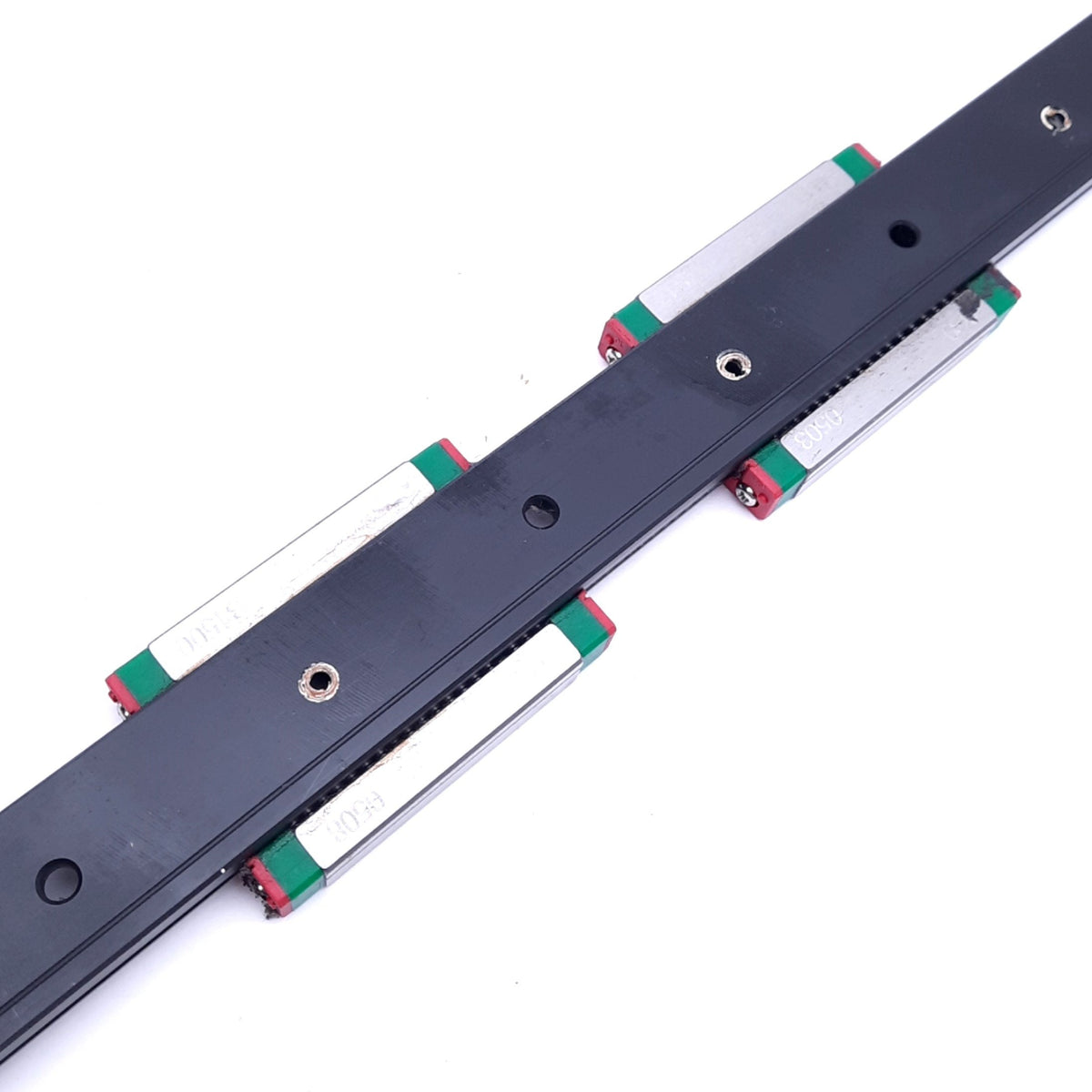 Used HIWIN MGW12HC (2x) Linear Guideway Blocks w/ 1155x24mm Rail, 8.24kN Max