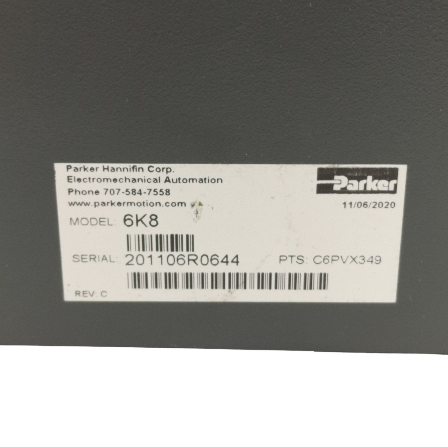 Used Parker 6K8 Compumotor Servo/Stepper Drive Controller, 8-Axis,24VDC 2A, Fw: 7.1.4