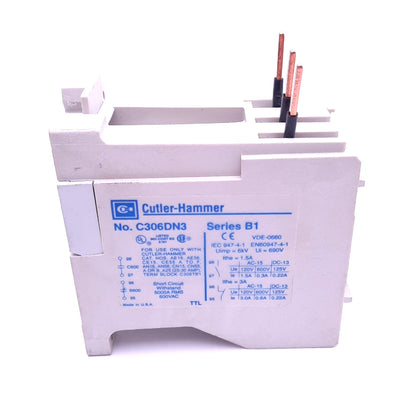 Used Cutler Hammer C306DN3 NEMA Thermal Overload Relay, 3-Pole, 600VAC 32A Max