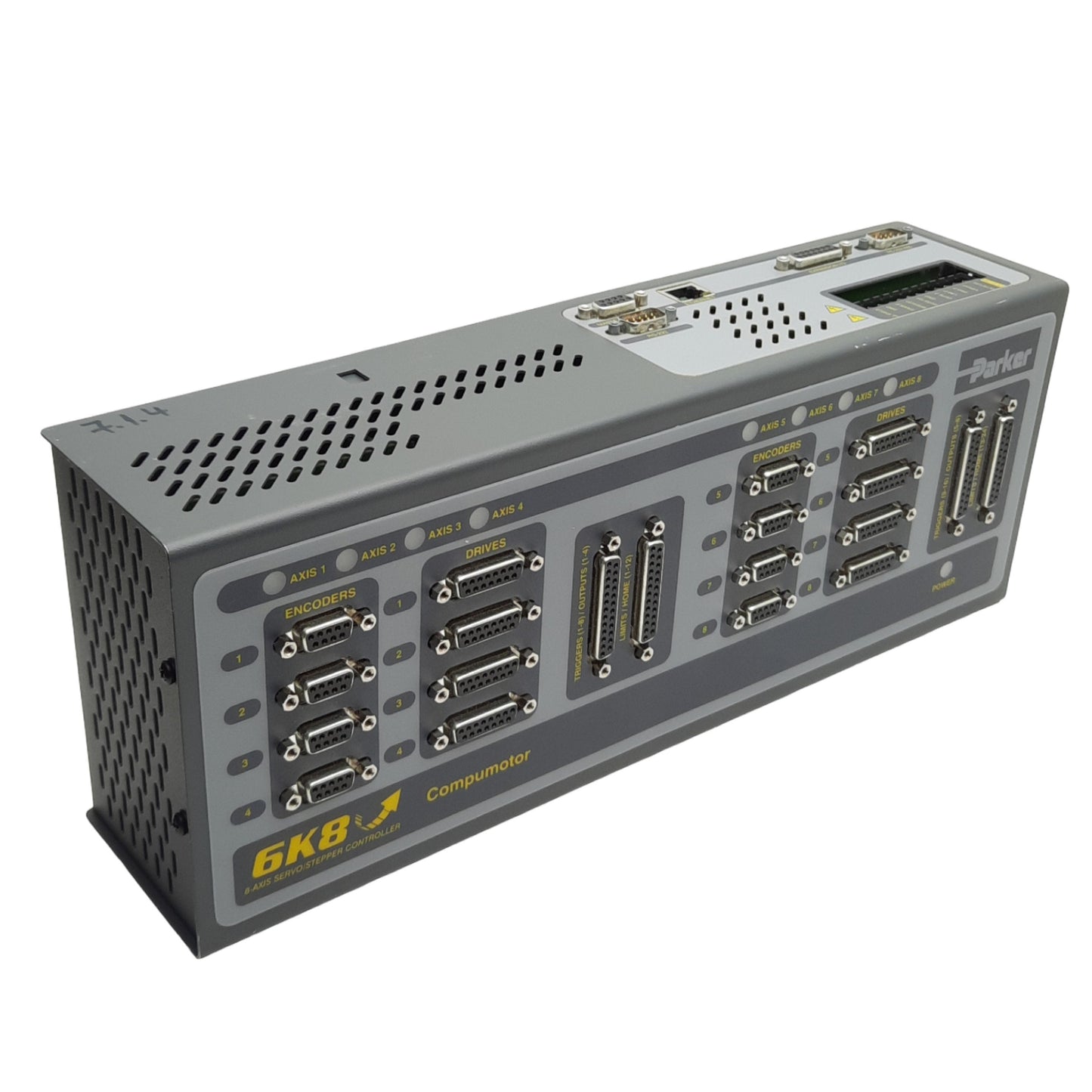 Used Parker 6K8-NK Compumotor Servo/Step Drive Controller, 8-Axis,24VDC 2A, Fw: 7.1.4