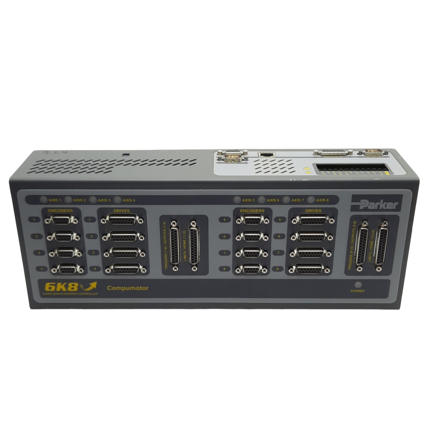 Used Parker 6K8-NK Compumotor Servo/Step Drive Controller, 8-Axis,24VDC 2A, Fw: 7.1.4