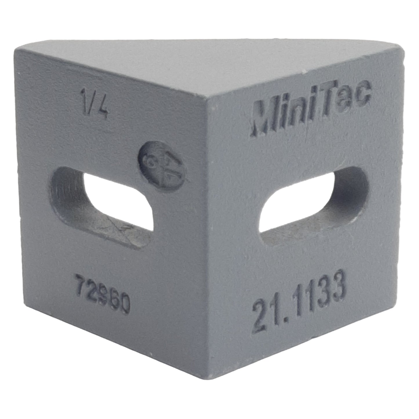 Used Lot of 7 MiniTec 21.1133/0 Aluminum Gusset, 45°, GD, Powder Coated Grey, M8