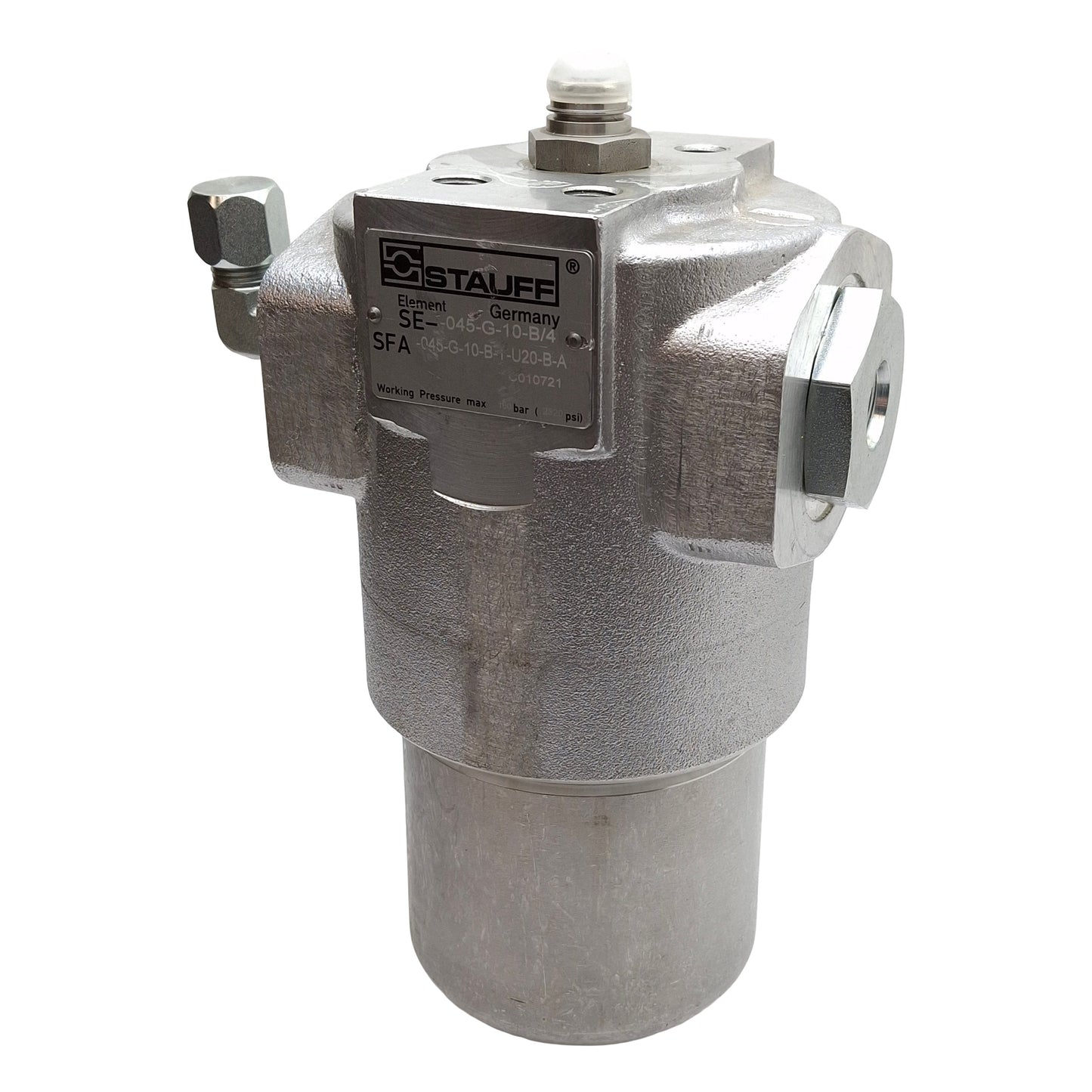 Used Stauff SFA-045-G-10-B-1-U20-B-A Hydraulic Filter, 10µm Element, 2320psi, ORB-8