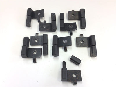 Used Lot of 9 Narrow Profile Aluminum Extrusion Hinges Reversible Black Zinc 300lbs