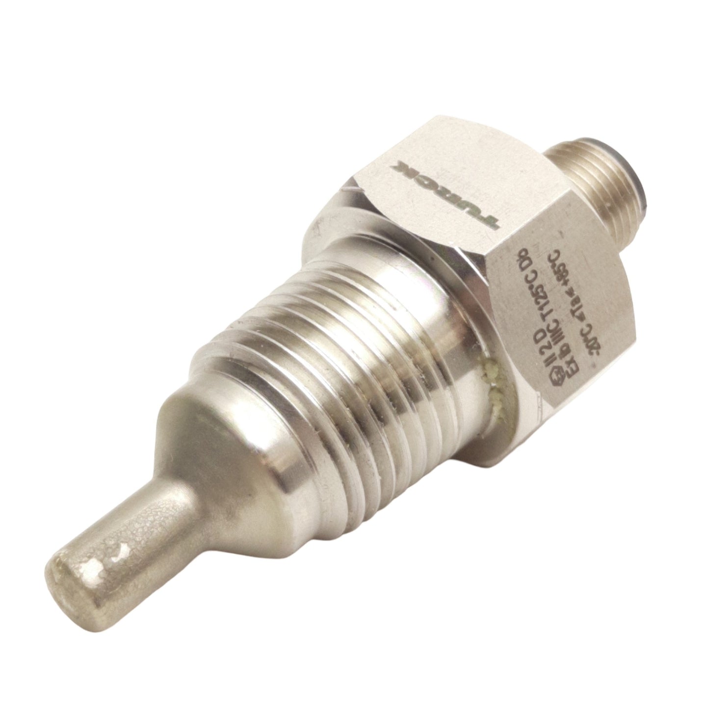 Used Turck FCS-N1/2A4-NAEX-H1141 Flow Monitoring Sensor 1-200cm/s, 1/2in NPT, M12 4-P