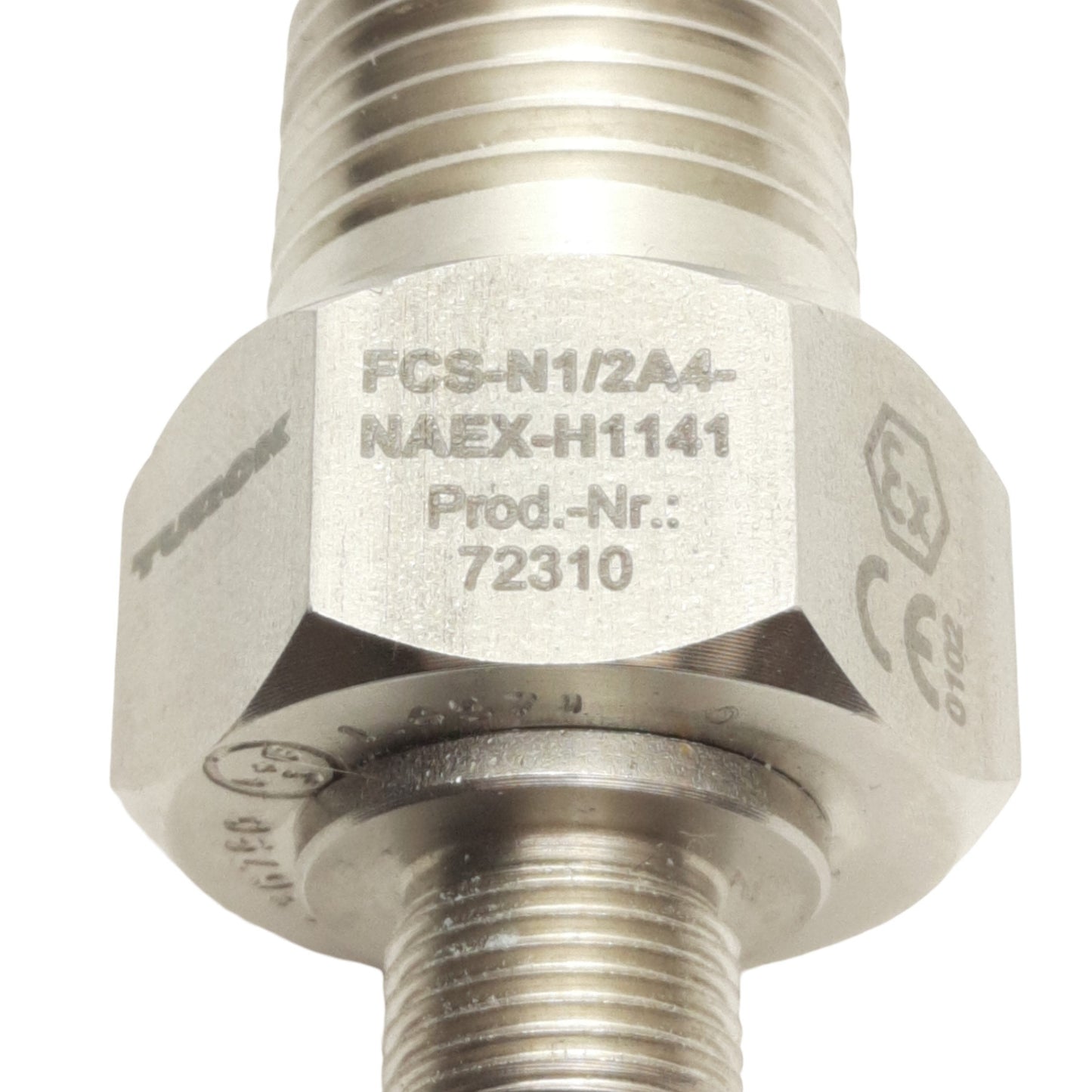 Used Turck FCS-N1/2A4-NAEX-H1141 Flow Monitoring Sensor 1-200cm/s, 1/2in NPT, M12 4-P