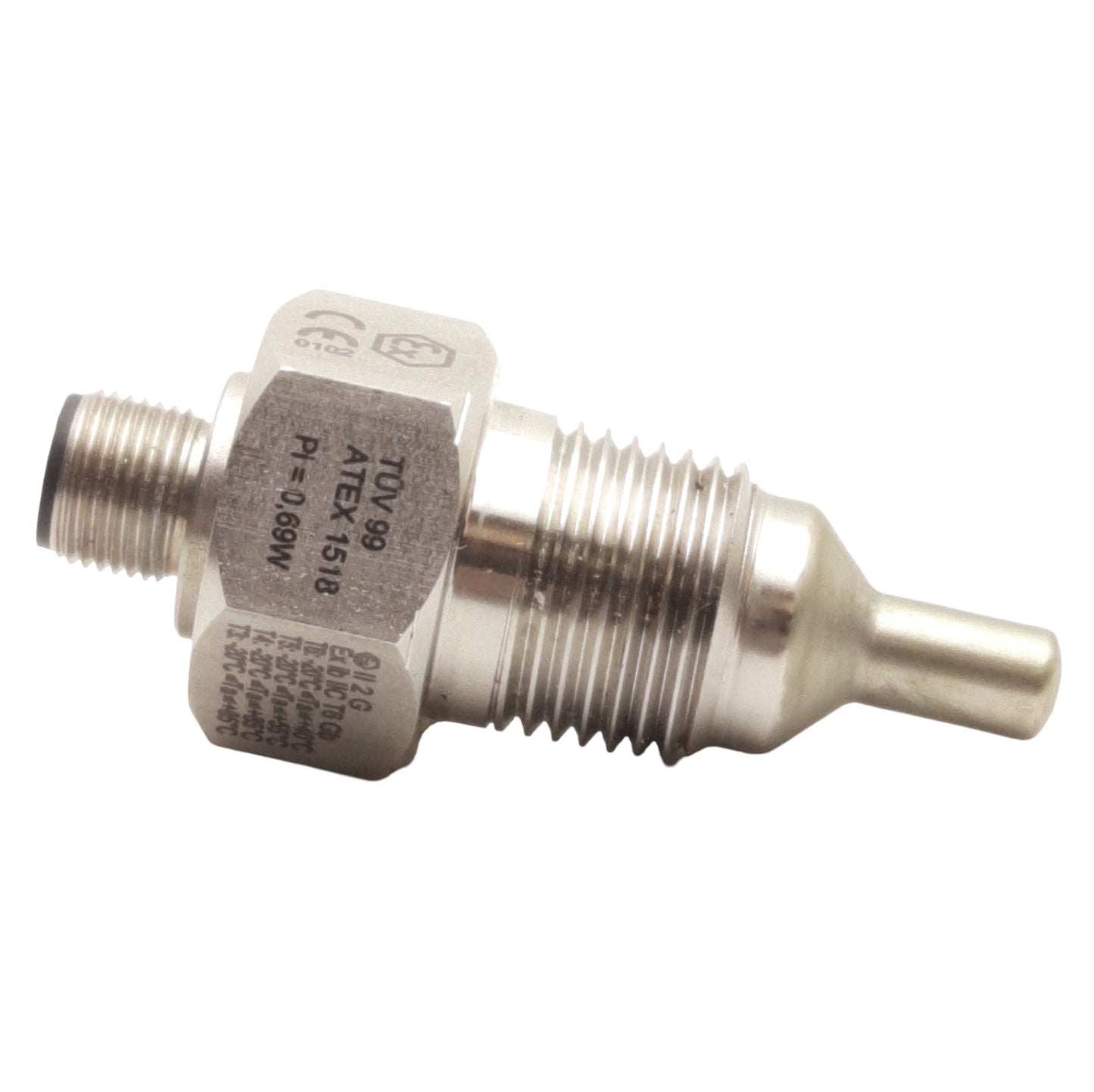 Used Turck FCS-N1/2A4-NAEX-H1141 Flow Monitoring Sensor 1-200cm/s, 1/2in NPT, M12 4-P
