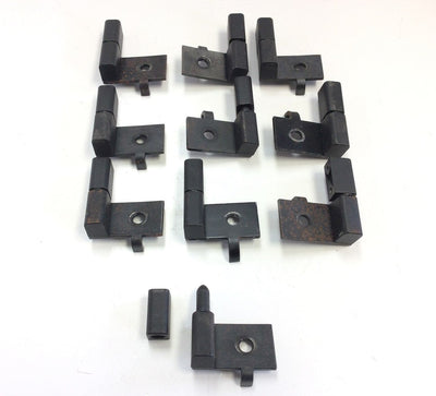 Used Lot of 10 Narrow Profile Aluminum Extrusion Hinges Reversible Black Zinc 300lbs