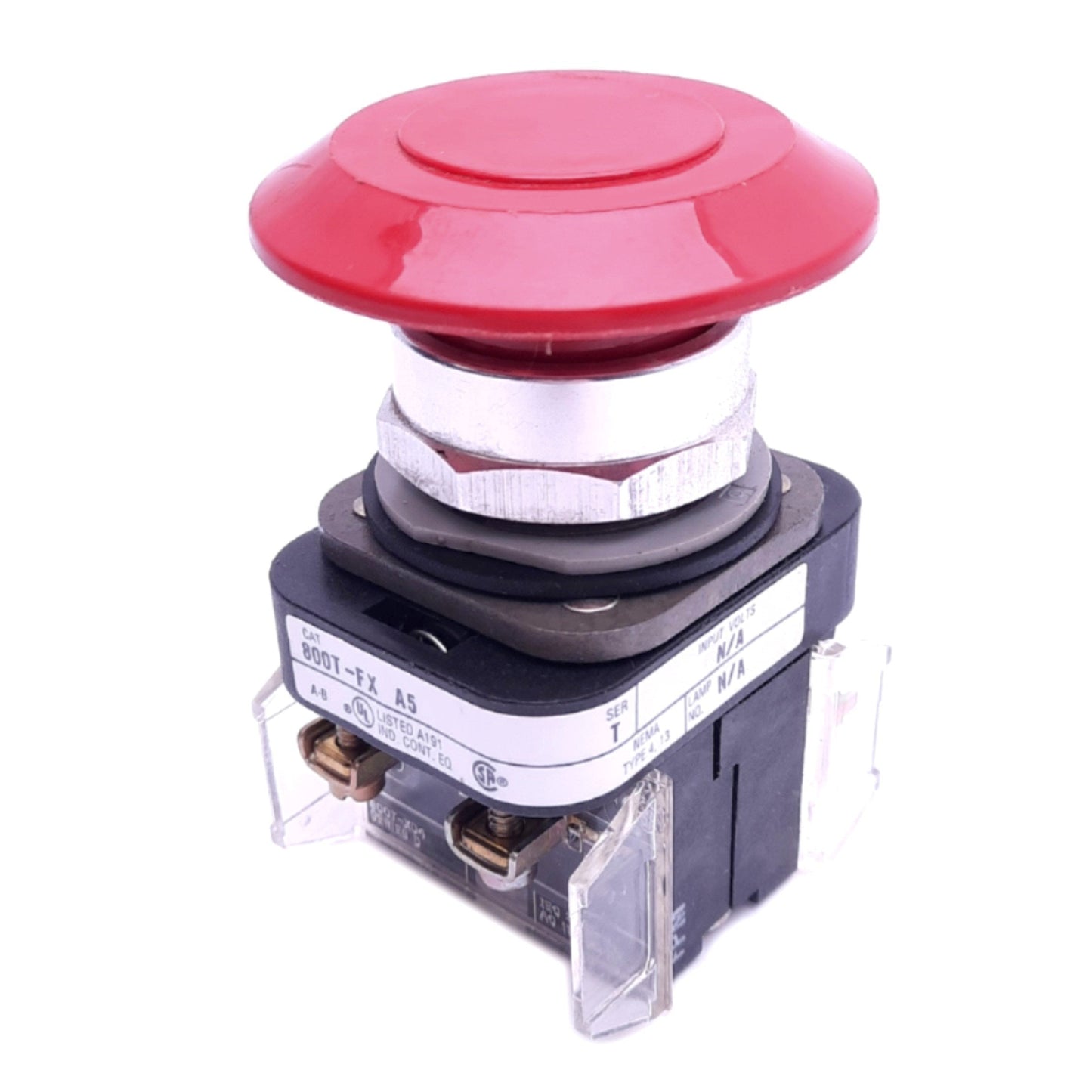 Used Allen Bradley 800T-FXA5 Push/Pull E-Stop Switch, ø30mm, 2NCLB 600VAC 10A Contact