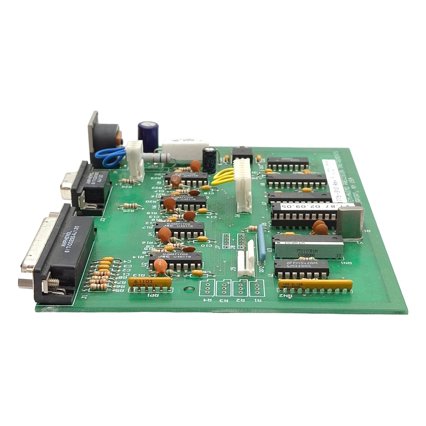 Used Optem/Avimo 301775-310 Stepper Motor Control Board, DB25, DB9, DIN 8-Pin