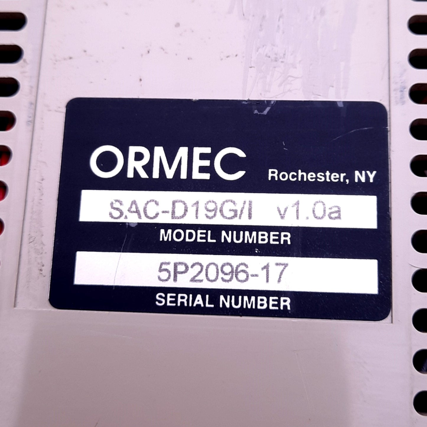 Used Ormec SAC-D19G/I Servodrive, 230VAC, 19A, Incremental Encoder 16320 Linecount