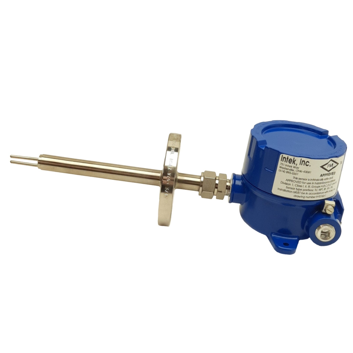 New Intek Rheotherm BF/21(1",RF,150#) Flow Sensor, 1/2in NPT, 0-140°F, Tube Studs