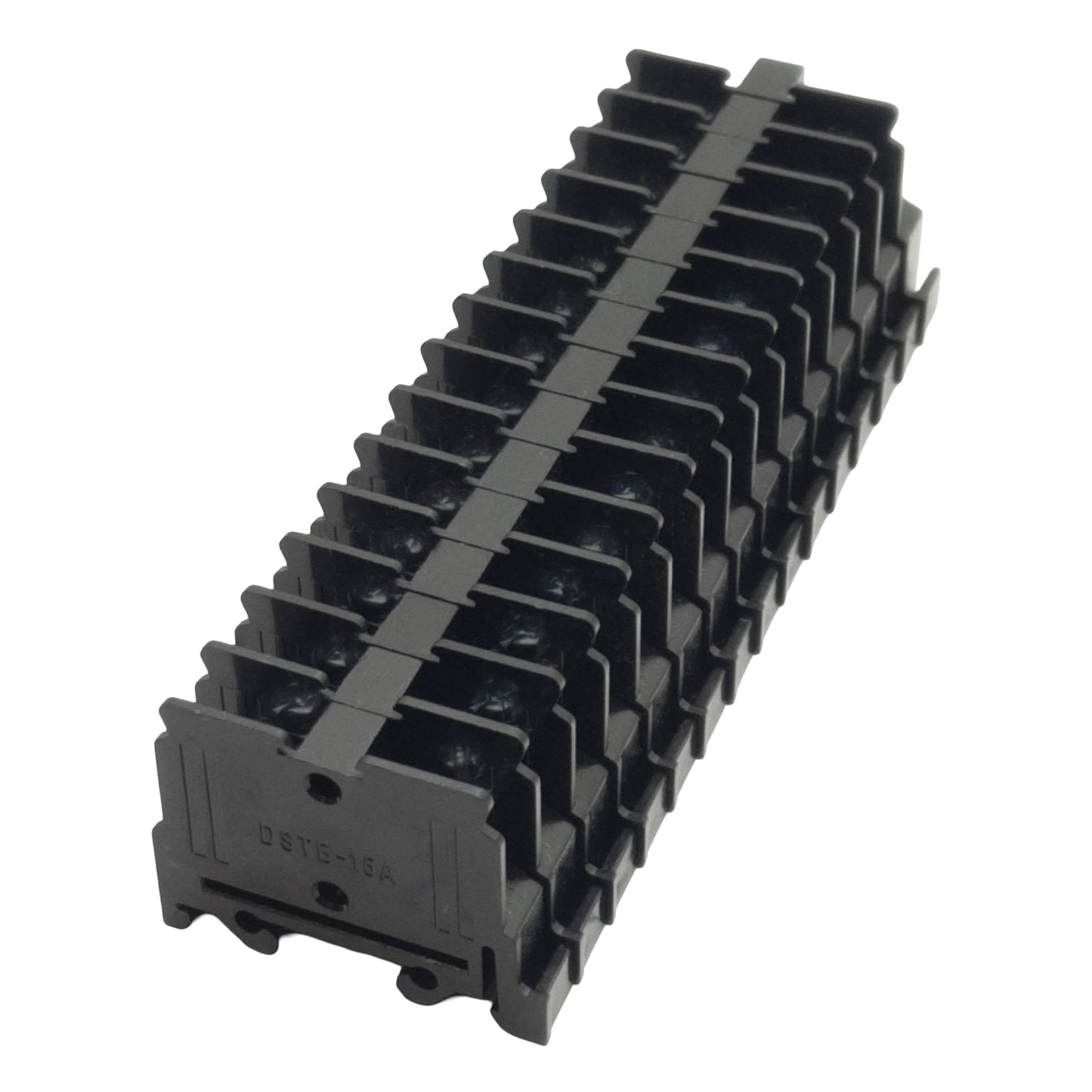Used Lot of 15 DSE DSTB-15A Terminal Blocks, 2-Position, 600V 15A, DIN Rail