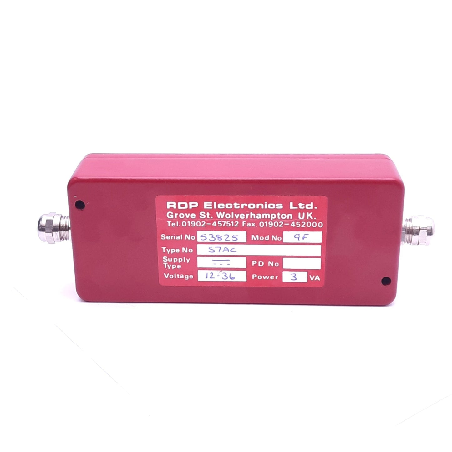 Used RDP Electronics 9F S7AC Transducer Amplifier, 12-36VDC In, 4-20mA Out, 3VA Max