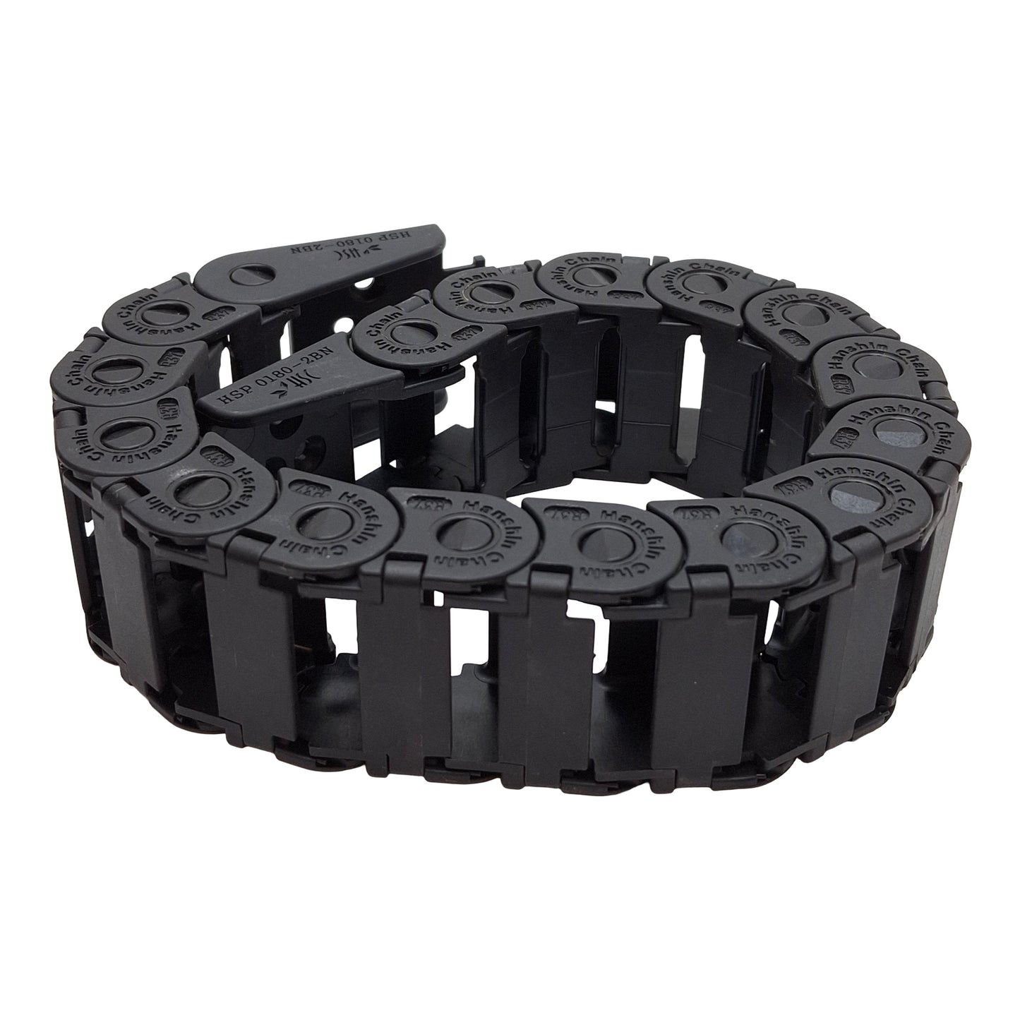 Used Lot of 2 Hanshin HSP0180-2BN Energy Chain 25x14mm Inner, 37mm Radius, 14.75in