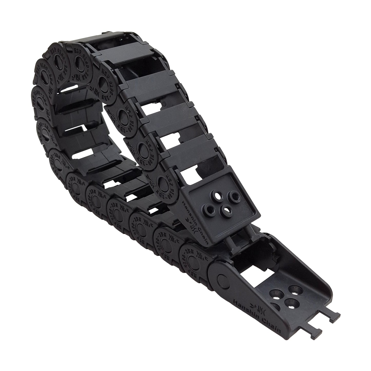 Used Lot of 2 Hanshin HSP0180-2BN Energy Chain 25x14mm Inner, 37mm Radius, 14.75in