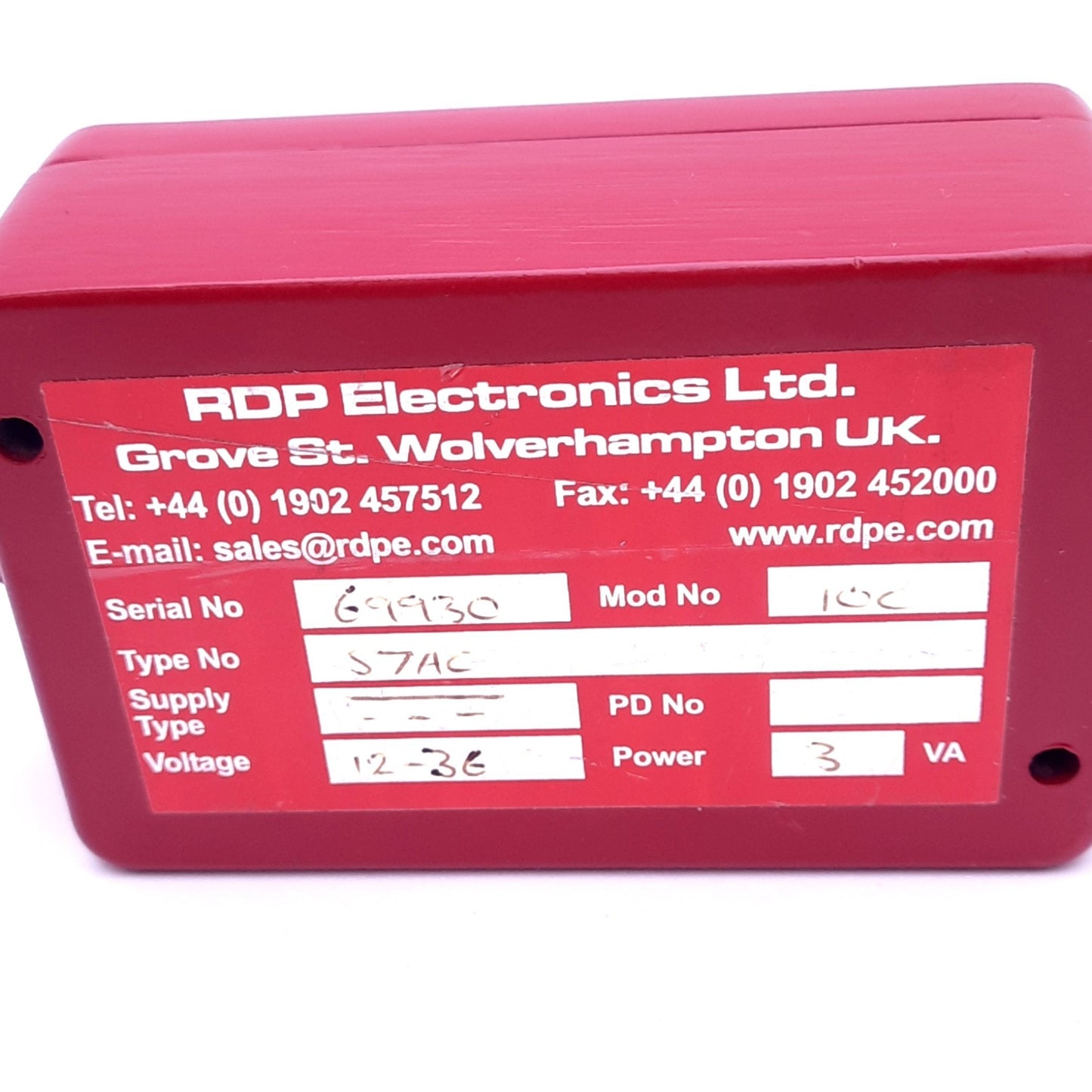 Used RDP Electronics 10C S7AC Transducer Amplifier, 12-36VDC In, 4-20mA Out, 3VA Max
