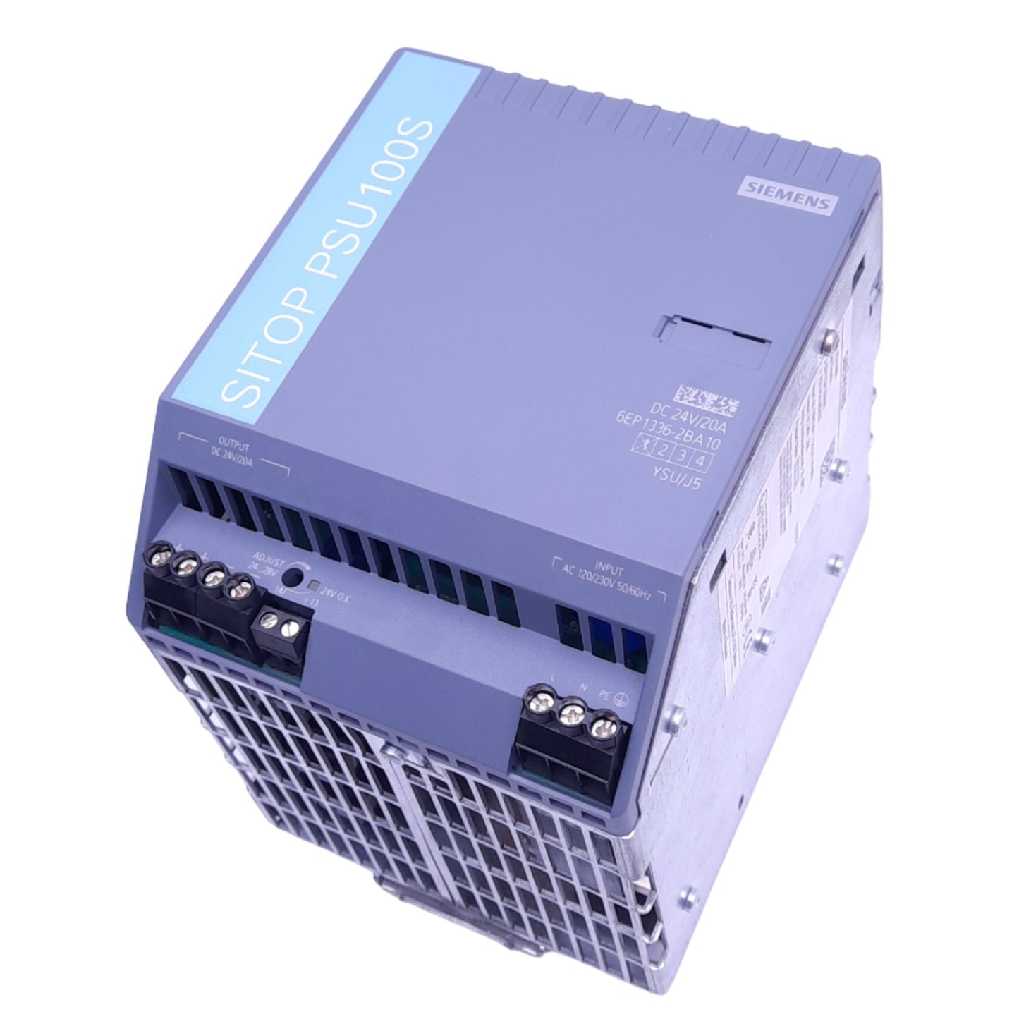 Used Siemens 6EP1336-2BA10 SITOP PSU100S Power Supply, 120/230VAC In, 24VDC 20A Out