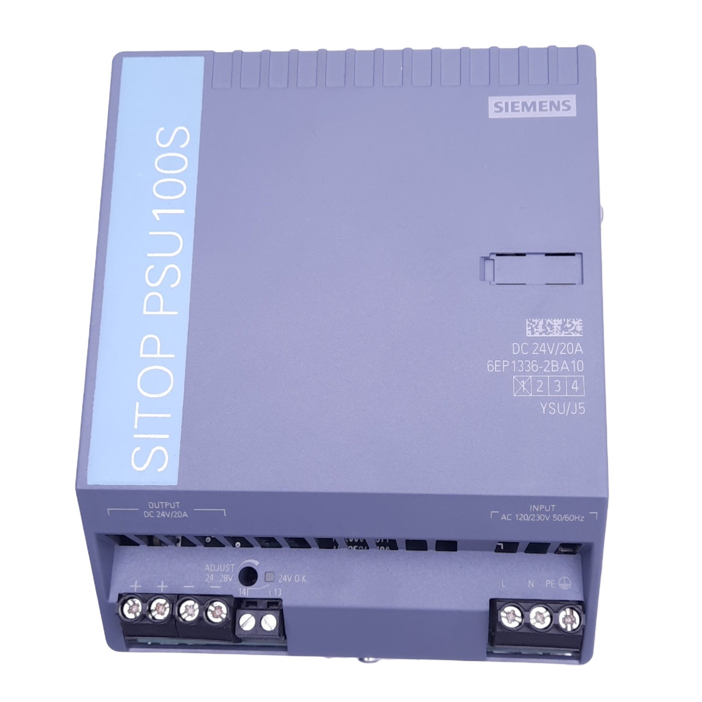 Used Siemens 6EP1336-2BA10 SITOP PSU100S Power Supply, 120/230VAC In, 24VDC 20A Out