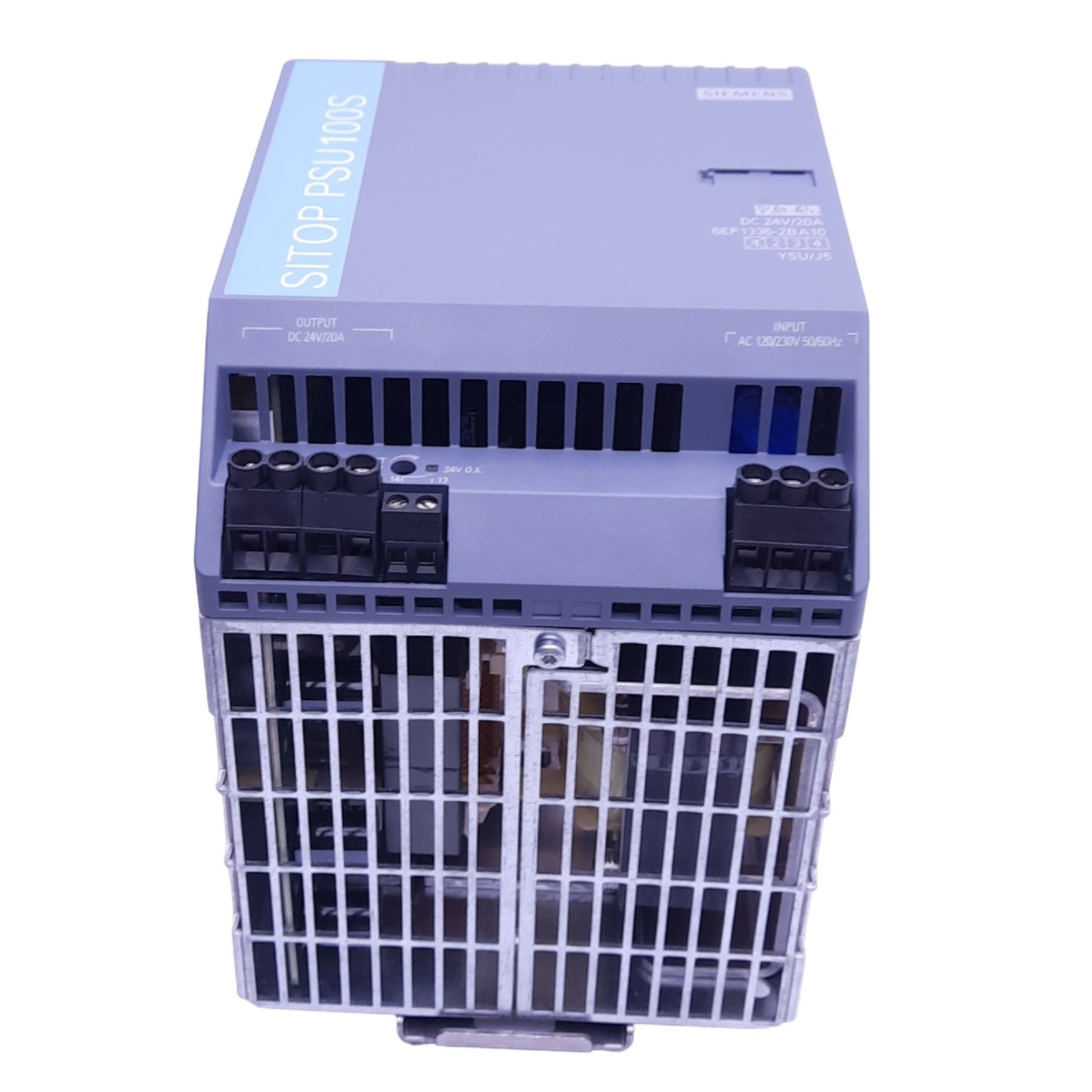 Used Siemens 6EP1336-2BA10 SITOP PSU100S Power Supply, 120/230VAC In, 24VDC 20A Out