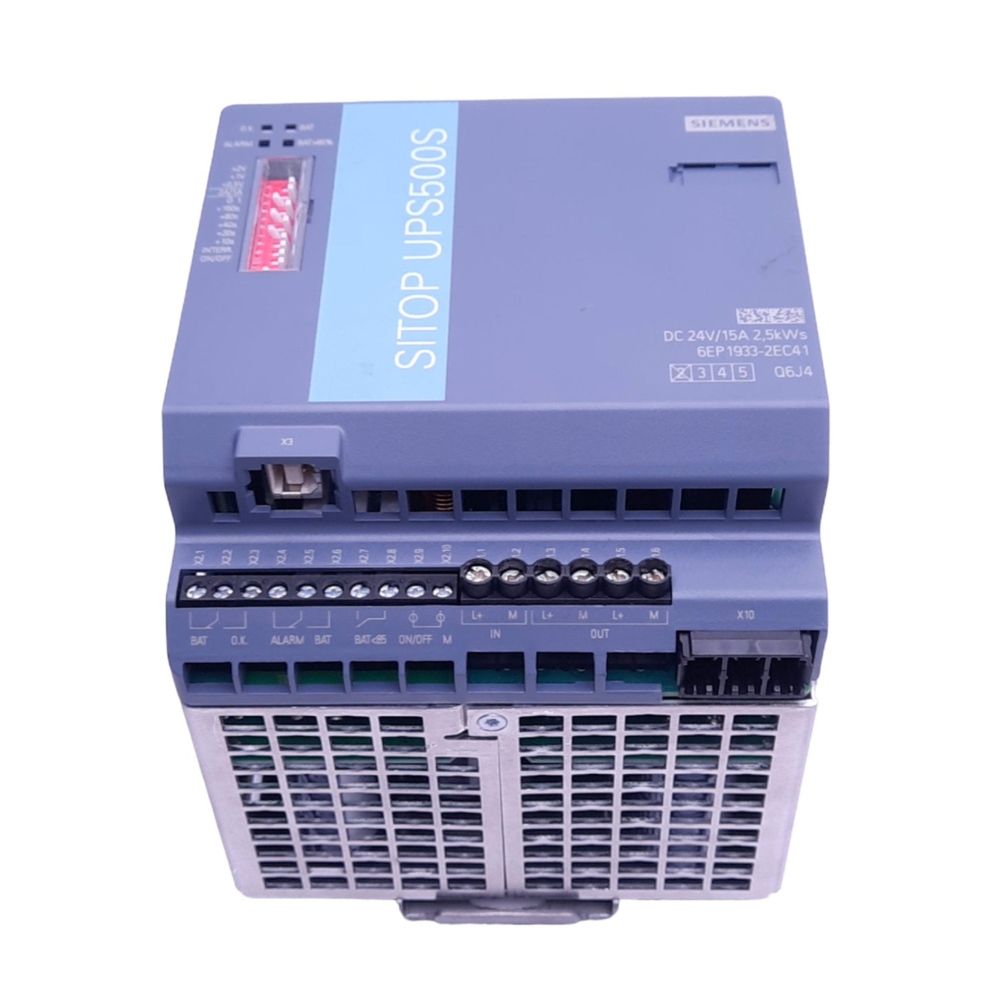 Used Siemens 6EP1933-2EC41 SITOP UPS500S Power Supply, 24VDC 17.5A In, 24VDC 15A Out