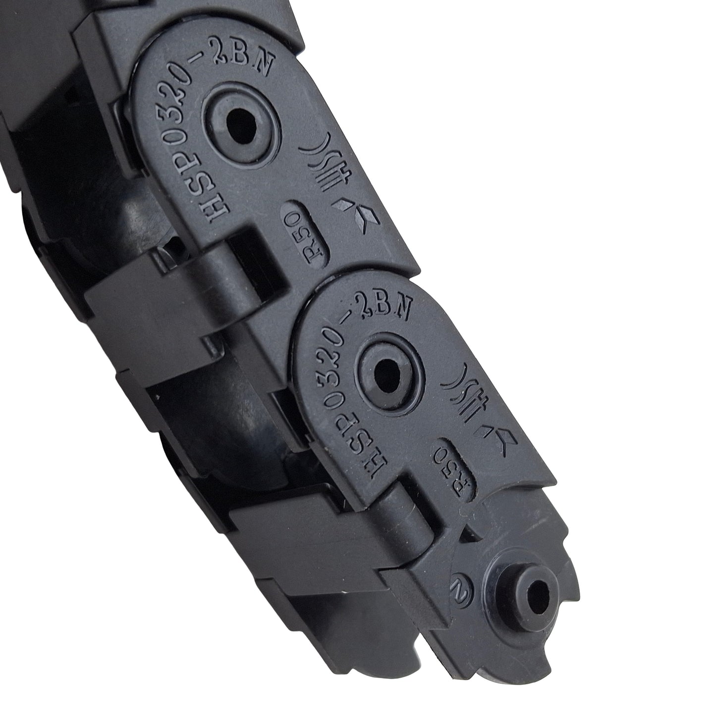 Used Hanshin HSP0320-2BN Energy Chain 24x19mm Inner, 50mm Radius, 12ft Long *No Ends*