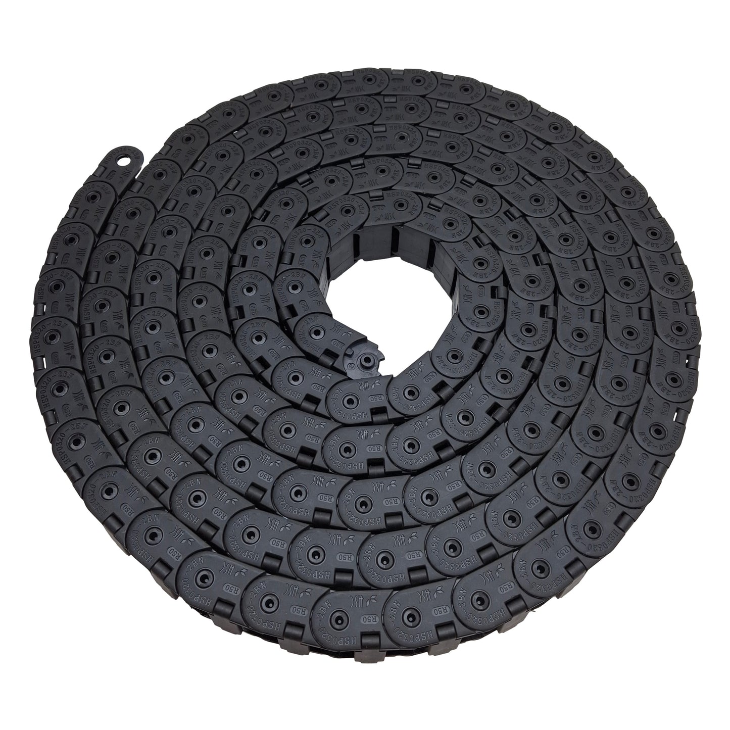Used Hanshin HSP0320-2BN Energy Chain 24x19mm Inner, 50mm Radius, 12ft Long *No Ends*