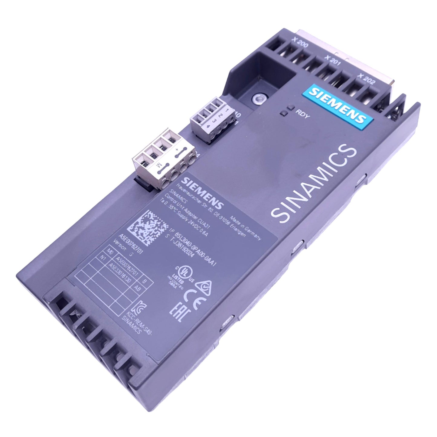 Used Siemens 6SL3040-0PA00-0AA1 CUA31 SINAMICS Control Unit Adapter, 24VDC 0.6A, RJ45