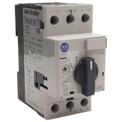 Used Allen Bradley 140M-D8E-B25 Motor Protection Circuit Breaker, 3-Pole, 1.6-2.5A