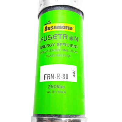 Used Bussmann FRN-R-80 Dual Element, Time Delay Fuse, 80A 250VAC, Class RK5