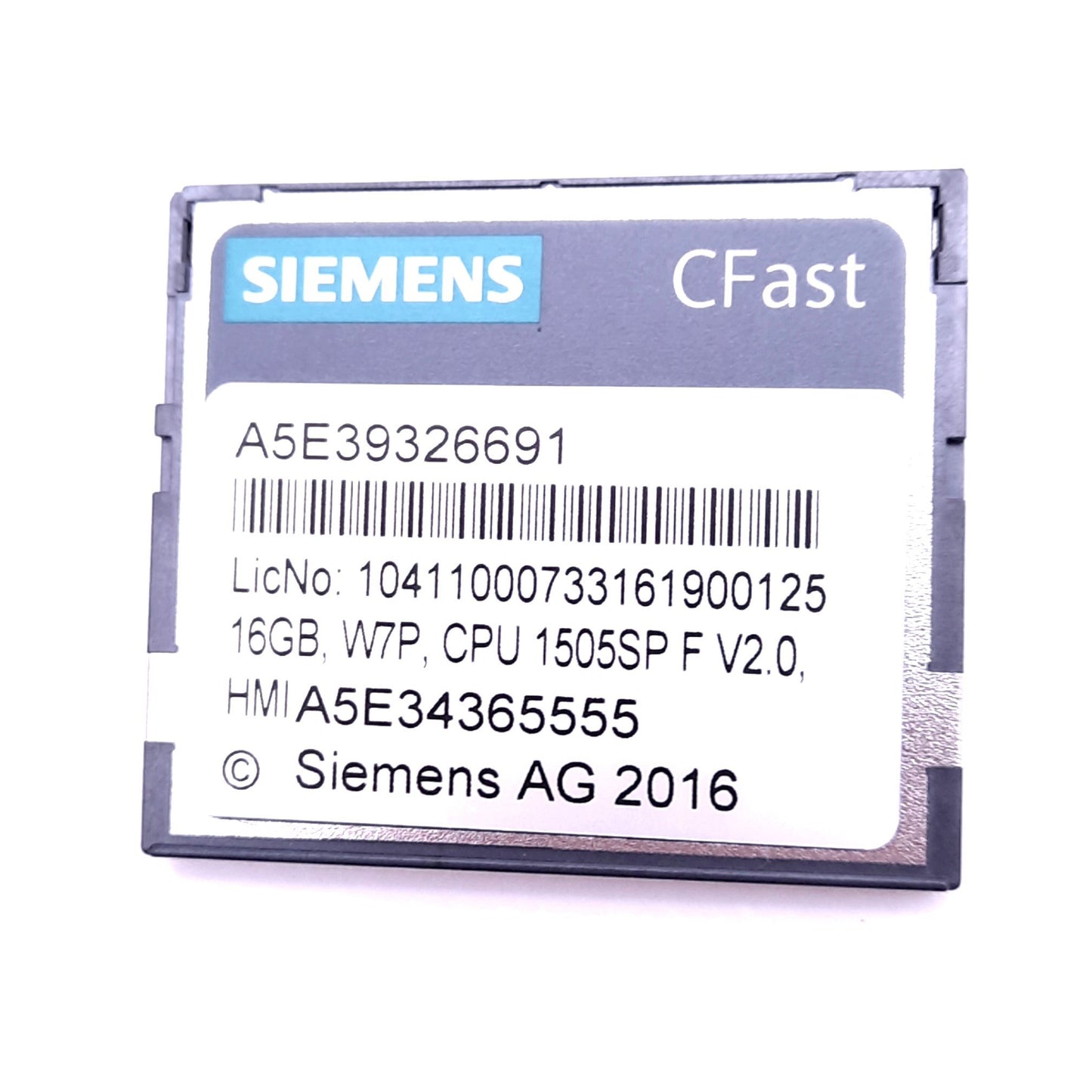 Used Siemens 6ES7648-2BF10-0XJ0 CFast Memory Card for SIMATIC CPU, 16GB, 100MB/s