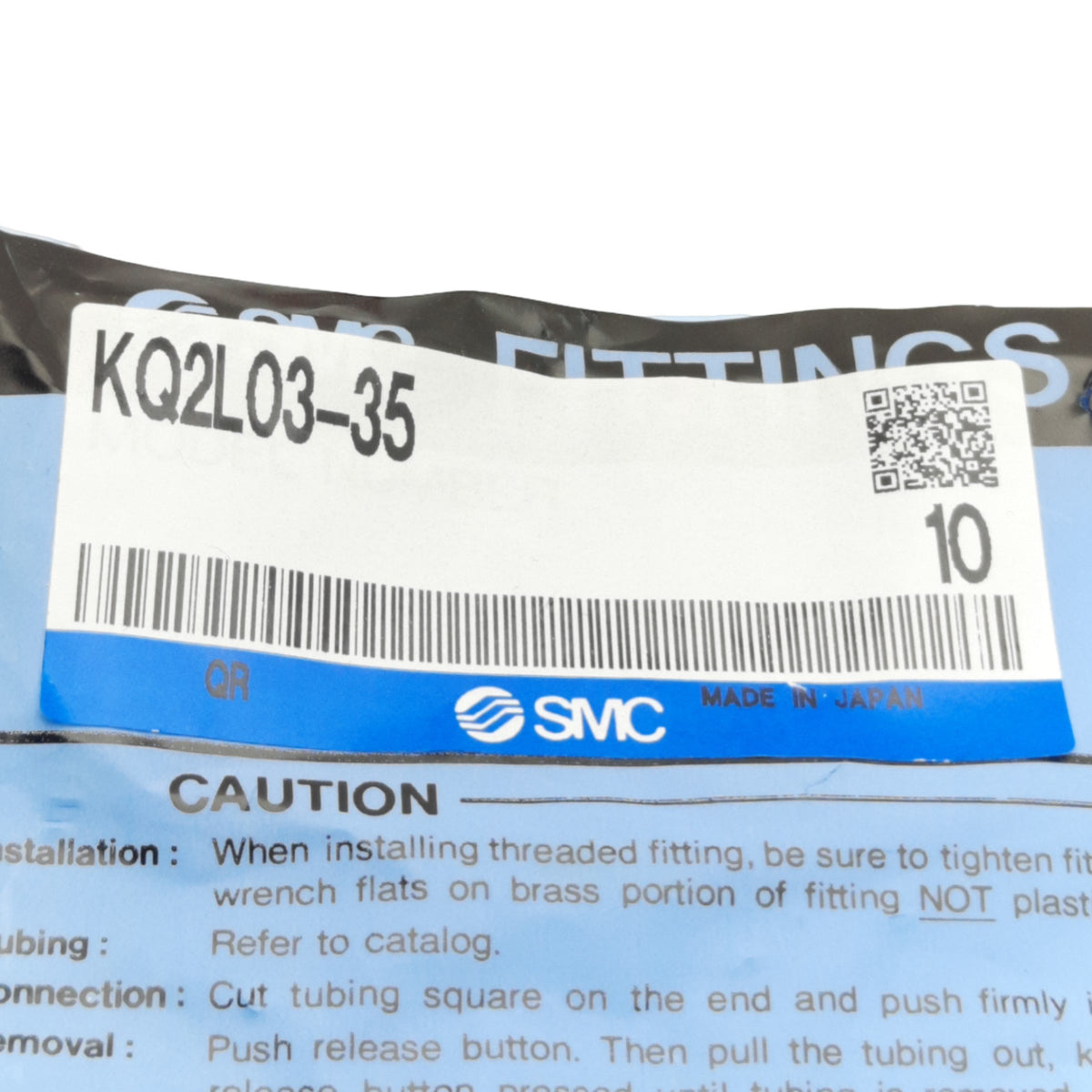Used Lot of 10 SMC KQ2L03-35 Male Elbow Fittings, ø5/32in One-Touch to 1/4in NPT