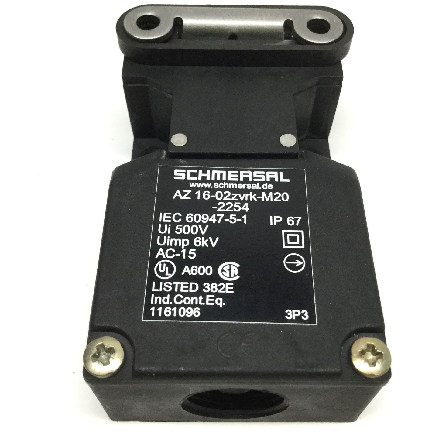 Used Schmersal AZ 16-02zvrk-M20-2254 Safety Interlock Door Switch w/Key, 230VAC/4A