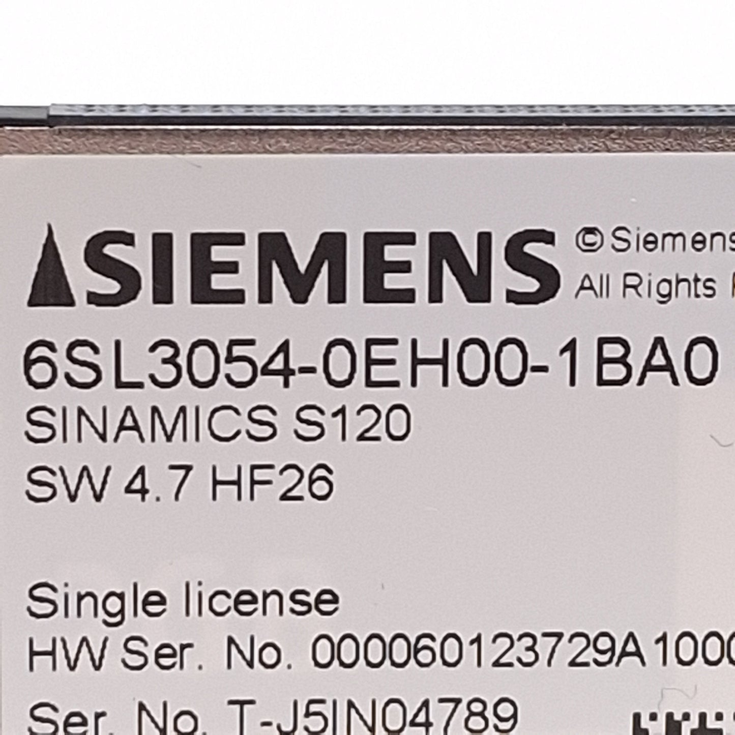 Used Siemens 6SL3054-0EH00-1BA0 Simatics S120 Single License CompactFlash Card SW 4.7