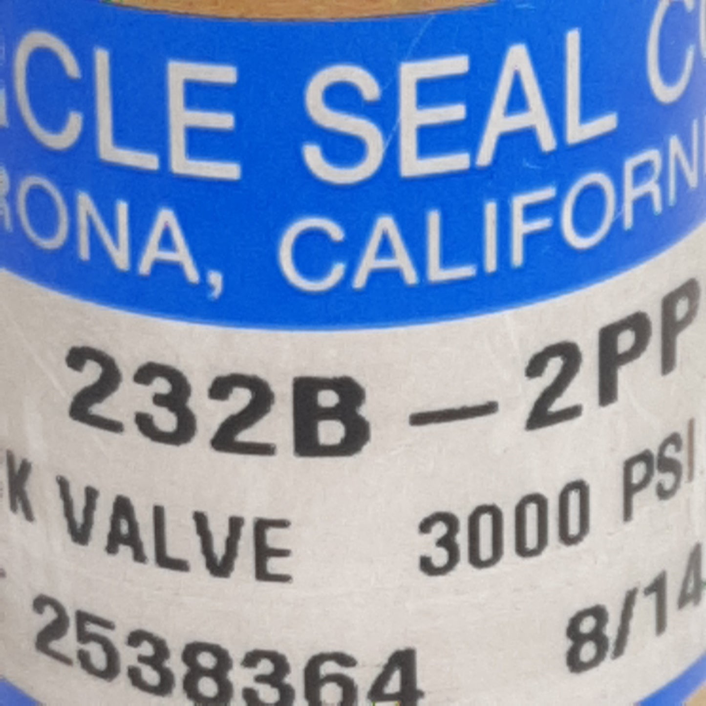 Used Circle Seal Controls 232B-2PP-0.15 Check Valve, 1/4in x 1/4in NPT, 0-3000psig