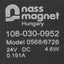 New Nass Magnet 108-030-0952 Solenoid Coil w/Stc Valve 115psi, 1/4in NPT, 24VDC Coil