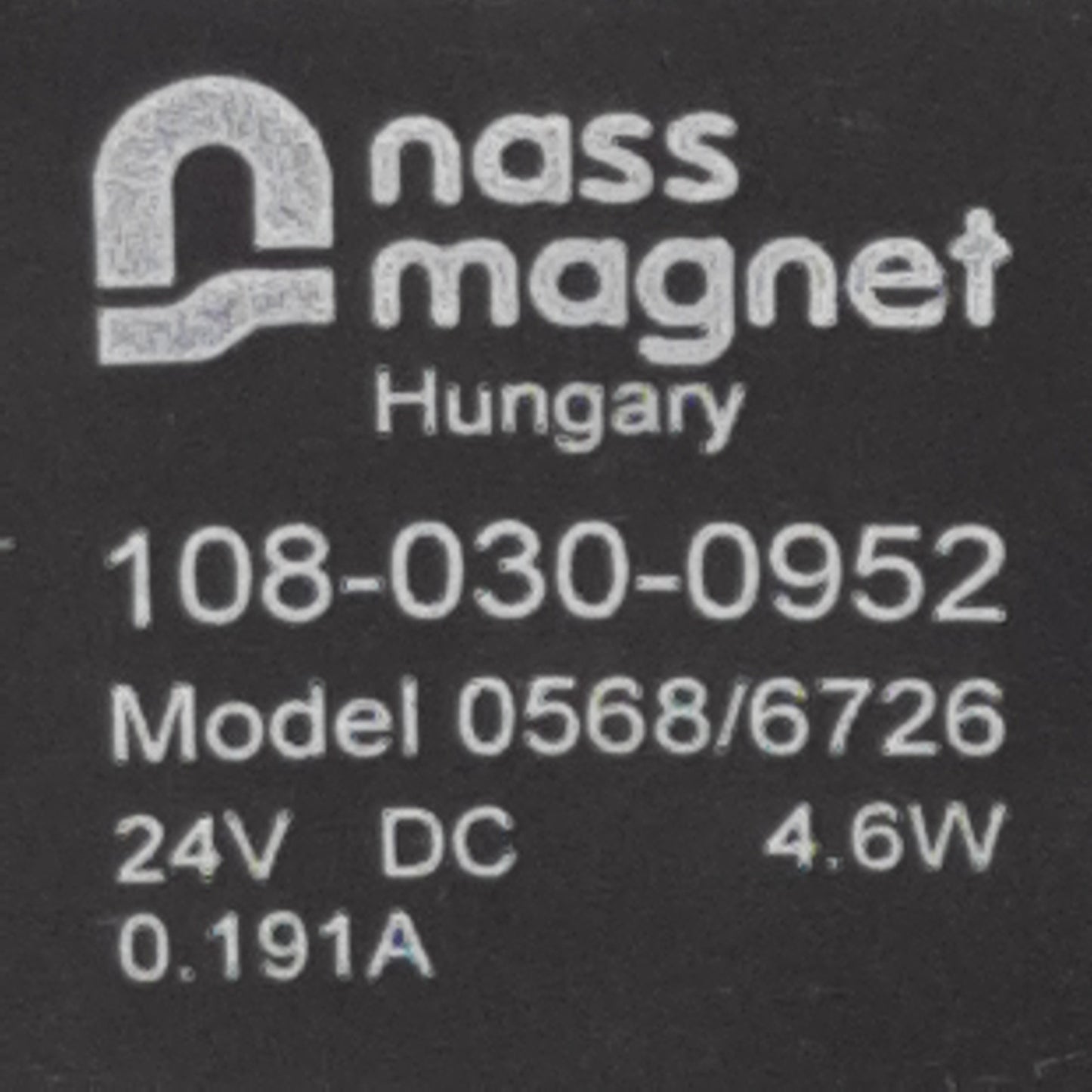 New Nass Magnet 108-030-0952 Solenoid Coil w/Stc Valve 115psi, 1/4in NPT, 24VDC Coil