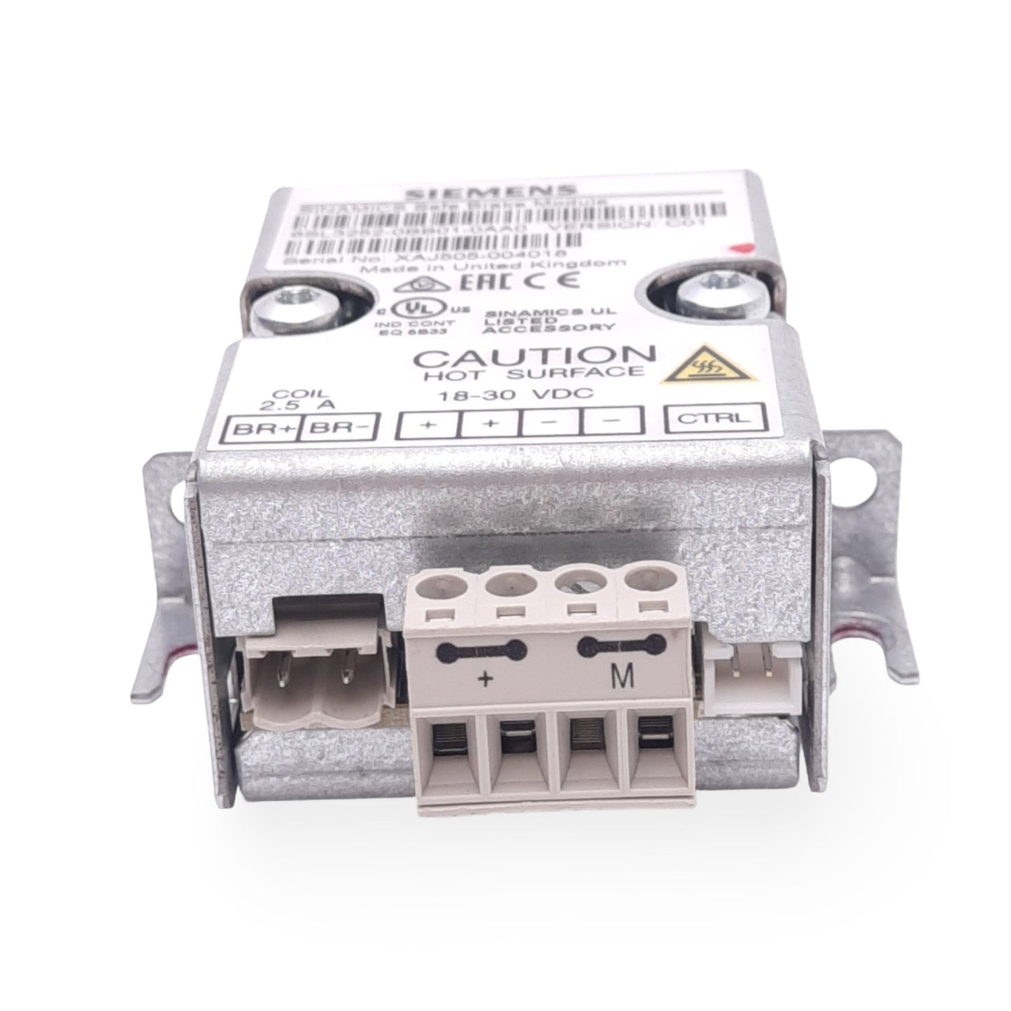 Used Siemens 6SL3252-0BB01-0AA0 Safe Brake Relay for SINAMICS Power Module, 24VDC 2A