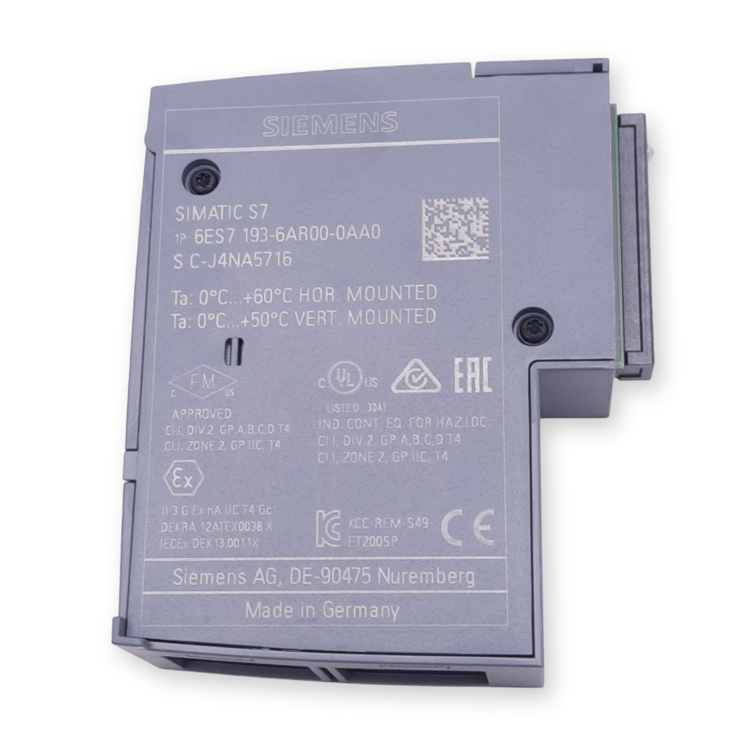 Used Siemens 6ES7 193-6AR00-0AA0 Bus Adapter Module for SIMATIC S7, PROFINET, RJ45