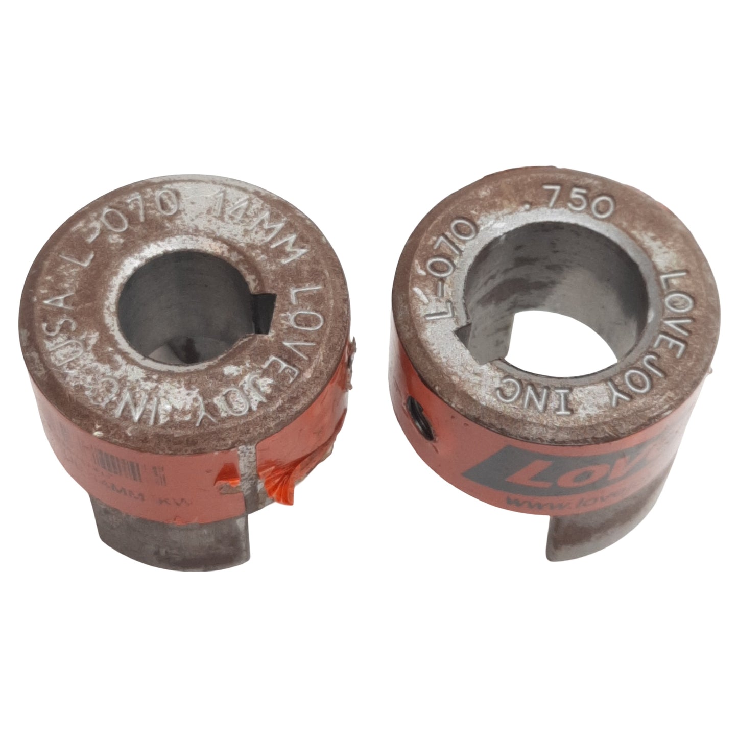 Used LoveJoy L-070 Coupling With NBR Spider, ø14mm to ø0.75in Bore, 35mm OD