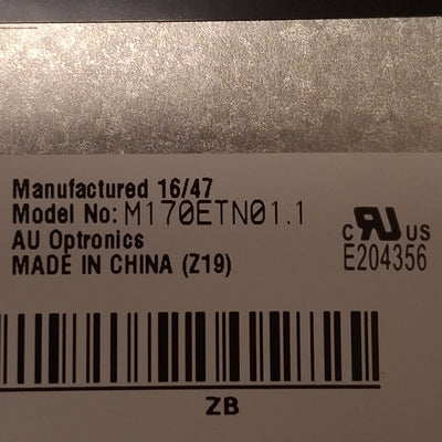 Used AUO M170ETN01.1 Color TFT-LCD 17in Display, 1280x1024, USB-B, VGA, DVI, 5VDC