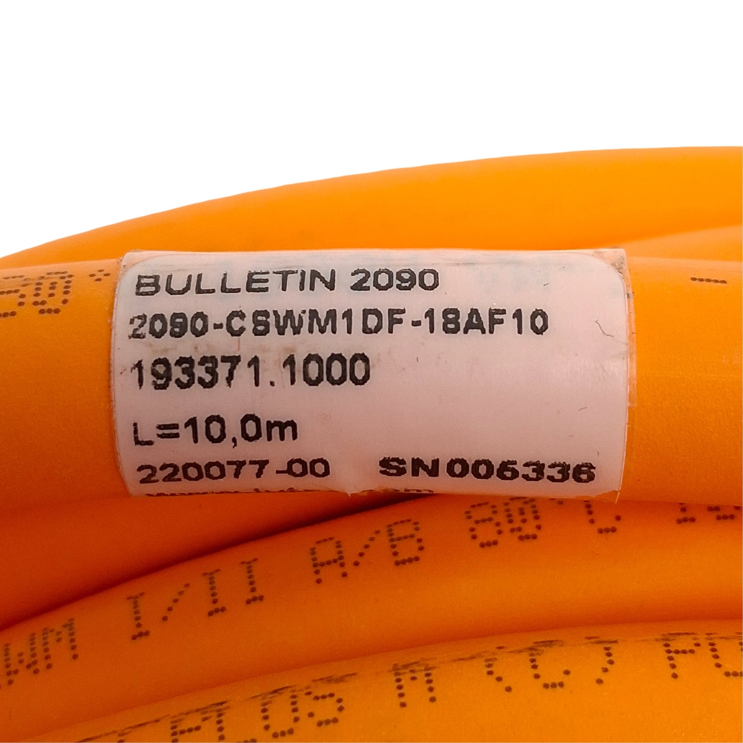 Used Allen Bradley 2090-CSWM1DF-18AF10 Kinetix Single Motor Power Cable, 30ft *Cut*