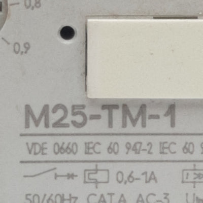 Used  ABB M25-TM-1 Motor Protection Circuit Breaker, 3-Poles, 1N.O. + 1N.C., 0.6-1A